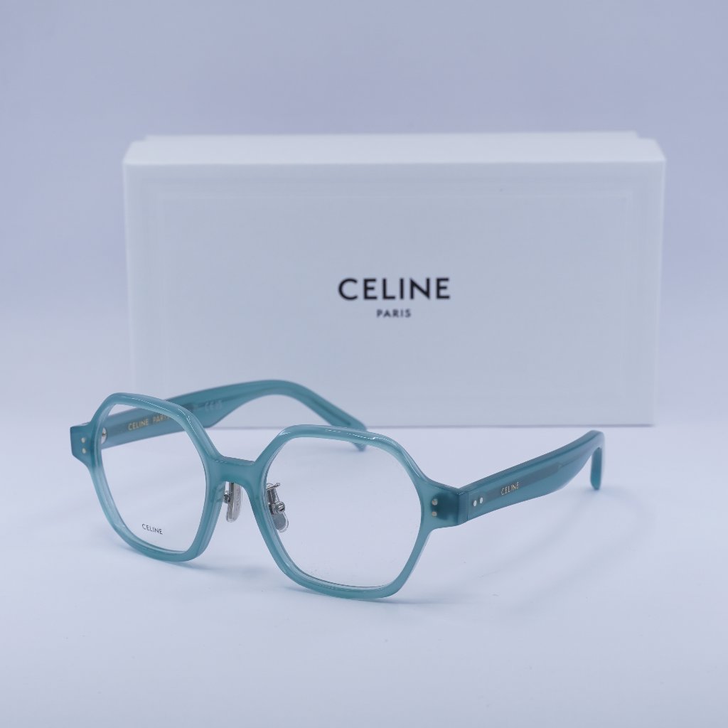 Celine Cl50142f 093 Geometric Eyeglasses 51mm - Lime Transparent
